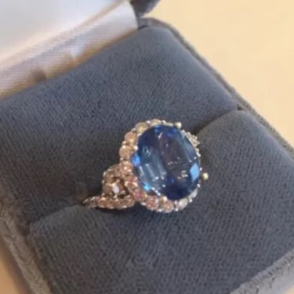 Tanzanite Sapphire Diamond Ring